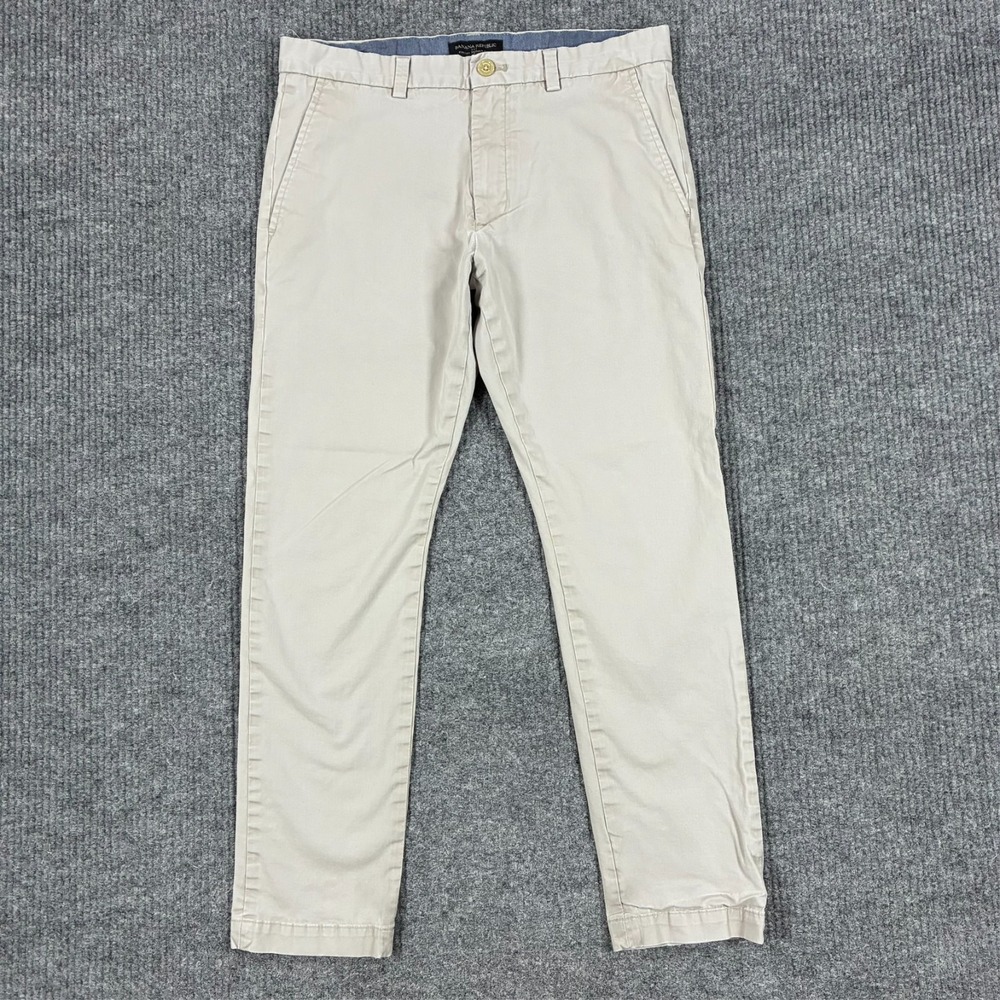 Banana Republic Fulton Skinny Chino Pants Mens Size 32x30 Gray Stretch Casual